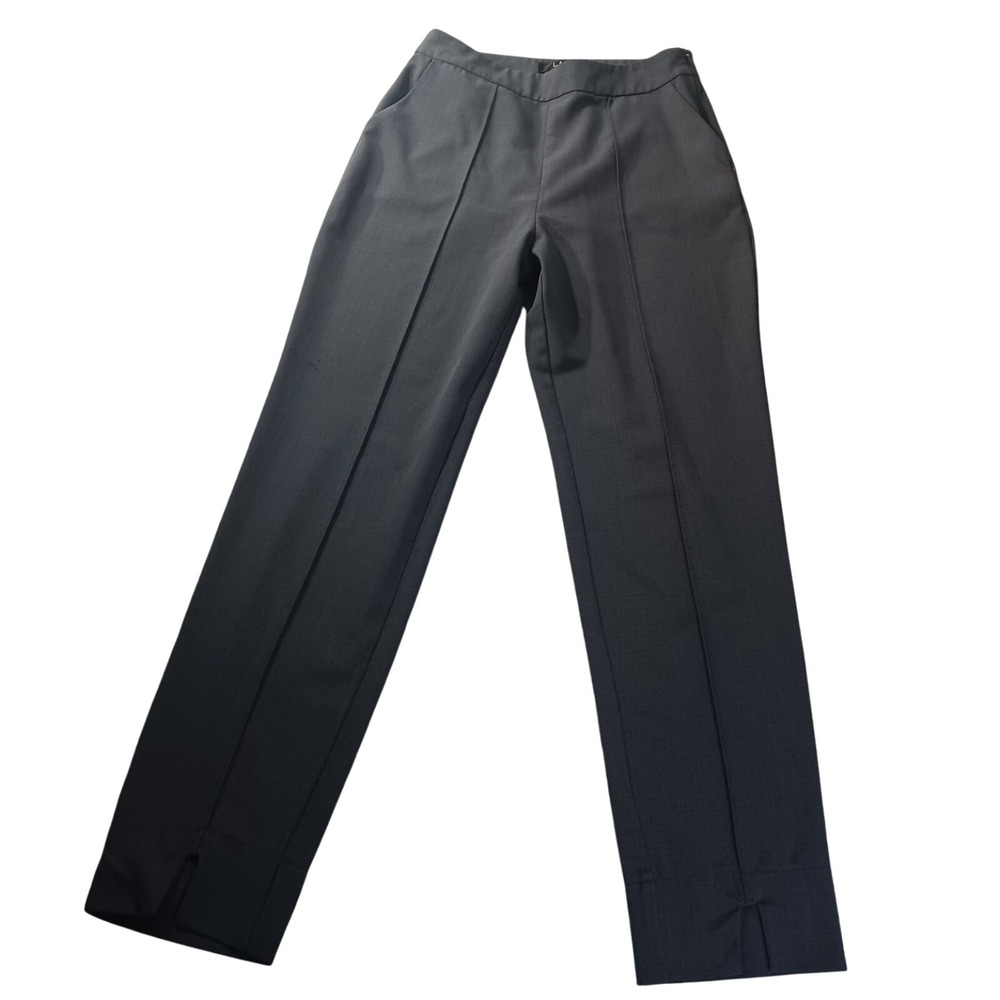 Lulus Straight Leg Trousers Womens Size S Charcoal Grey Pintuck Quiet Luxury